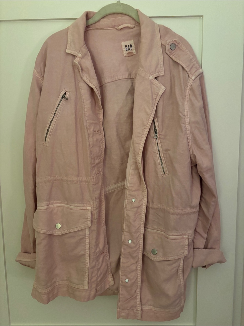 GAP Light Pink Utility Jacket with Front Pockets